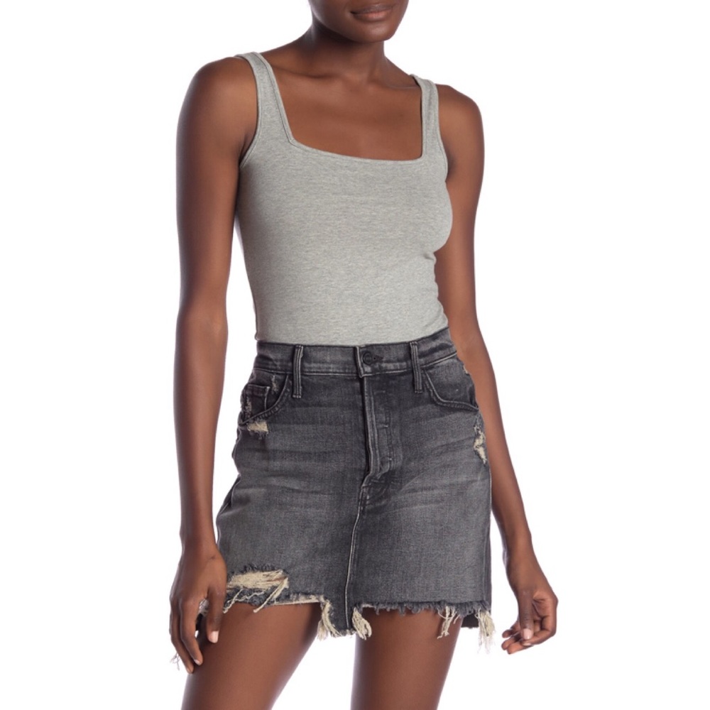 BP. Grey Square Neck Bodysuit- XL
